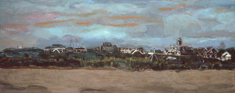 1974, oil on canvas, 33 x 78 in. (Collection: Nancy A. Nelson and James Krasno)