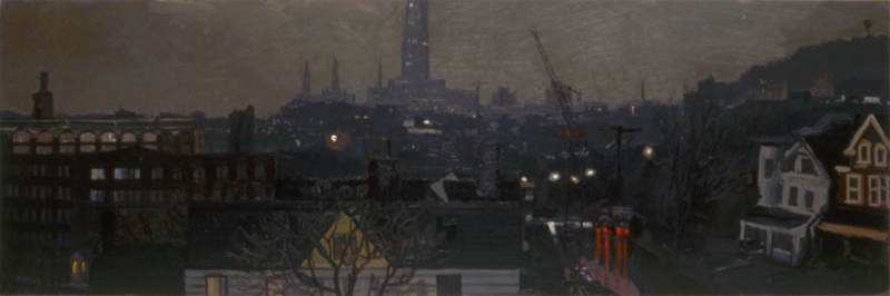 1986, oil on canvas, 33 x 99 in. (Collection: West Penn Hospital)
