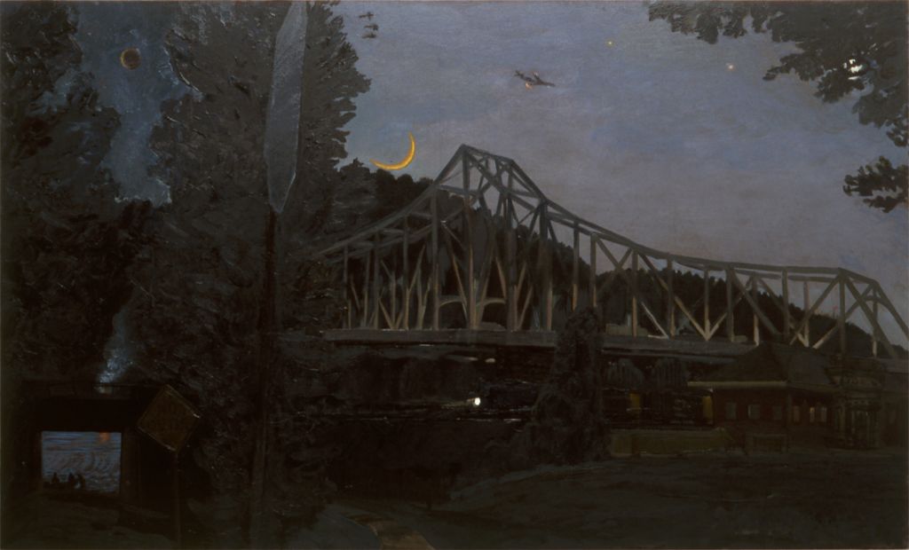 1989, oil on canvas, 45 x 74 in. (Collection: Meyer, Unkovic & Scott)