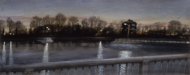 1999, watercolor, gouache & colored pencil, 10 ½ x 26 in. (Collection: Andy Fortna and Jane Dudley)