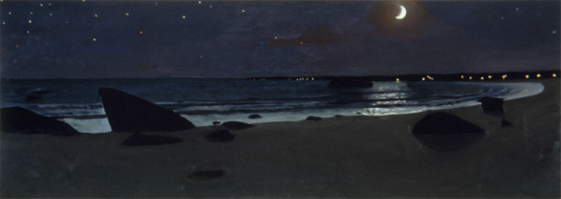 2001, oil on canvas, 21 x 65 in. (Collection: Streeter Holden)