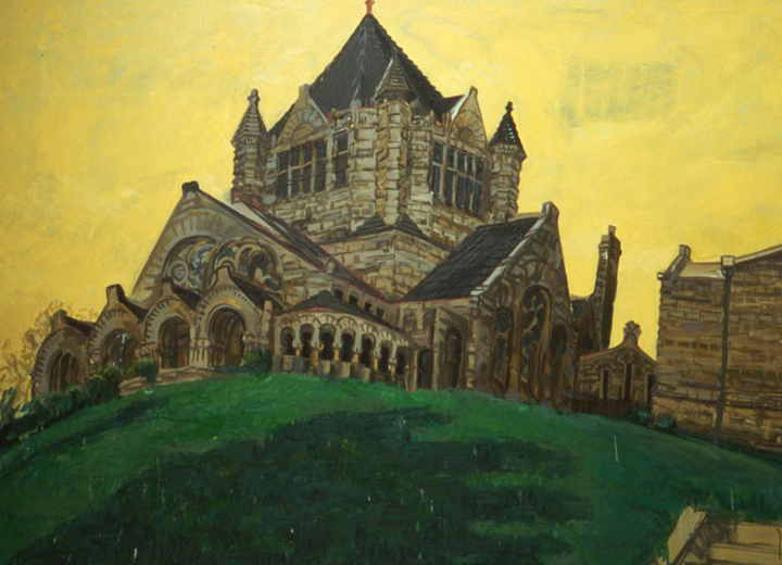 Church with Yellow Sky, 1984, oil on canvas, 70 ½ x 95 in.