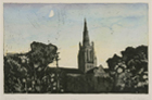 Calvary Church (2/30), hand-colored etching, 10 ½ x 15 ½ in.