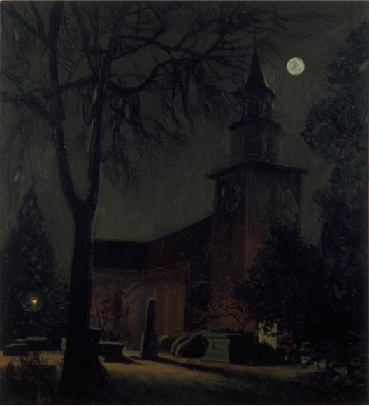 Bruton Churchyard, 1996, oil on canvas, 50 x 45 in.