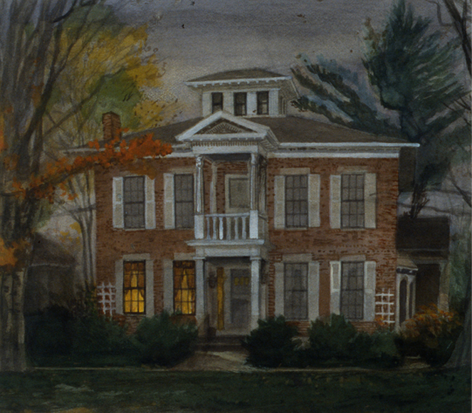 Perkins House, 1995, watercolor, 16 ½ x 17 ½ in.