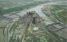 Pittsburgh from the Air, 2006, watercolor, gouache, charcoal, graphite and colored pencil on paper, 50 ½ x 79 ½ in.